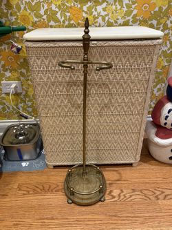 Vintage Brass Art Deco Fireplace Stand + Tools 