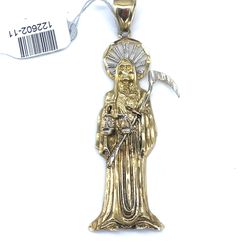 10Kt Two Tone Santa Muerte Pendant 9.90g 122602/11