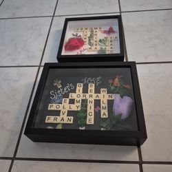 This Are My  Shadow Boxes I Make. Taking Orders. Add Family Names, Sister What Ever You Like. I'll Try To Put It Together. Small $35.  Med.$45. And Lg