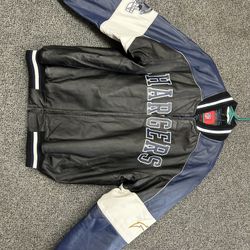 NFL Chargers Leather Jacket Size Large New