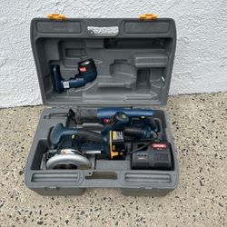 Ryobi 18v  Circular Saw Reciprocating Saw Flashlight w/ Case