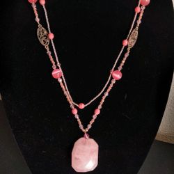Women's Rose Quartz Necklace