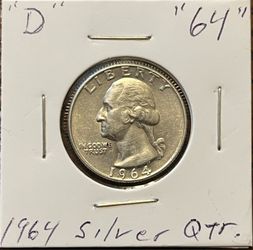 1964 Silver Washington Quarter 90% FS
