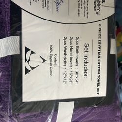 Pure, Egyptian Cotton Six Piece Towel Set