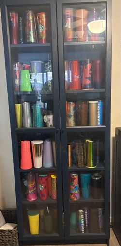 IKEA Six Shelf glass door cabinet
