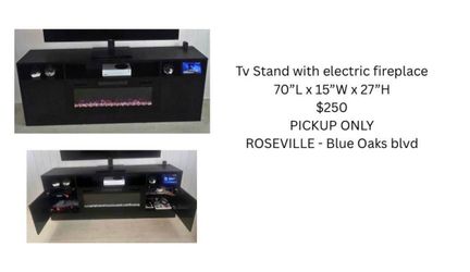 Tv stand with electric fireplace