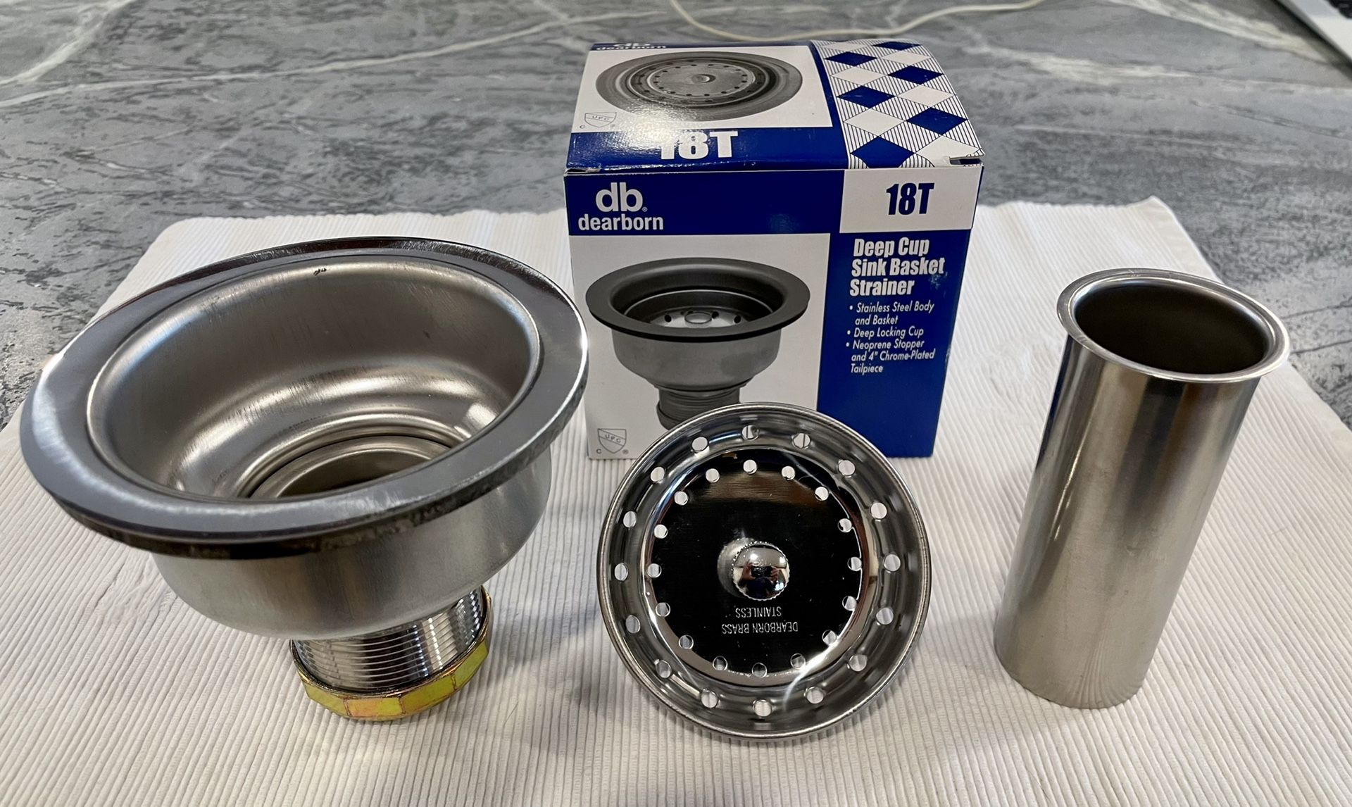 dearborn Deep Cup Sink Basket Strainer 18T