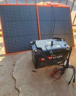 Lifep04 Portable Battery 1200w With 120w Solar panel