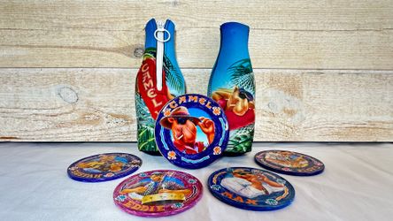 Vintage 90s Joe Camel Collectible Lot - 4 Coasters & 2 Bottle Koozies