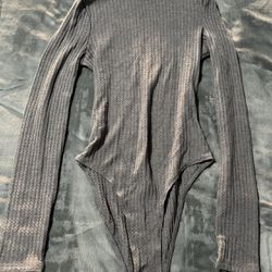 Grey High Neck Bodysuit 