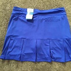 NWT~Women’s CORAL BAY Golf/Athletic Blue Skirt/Skort with Back Pleated Design~LARGE/EXTRA LARGE 18” long