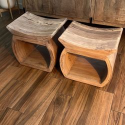 Two Wooden Stools 