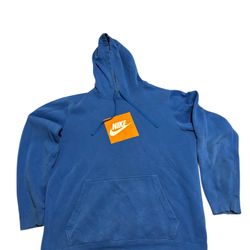 Nike Box Logo Hoodie Blue Orange Hooded Sweatshirt Men’s Large Spell-out Swoosh