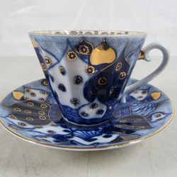 Russian Imperial Lomonosov Porcelain Cathedral Domes Teacup & Saucer
