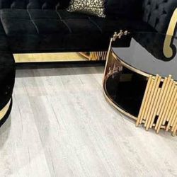BLACK & GOLD ELEGANT COFFEE TABLE 