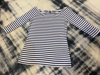 Old Navy Fitted Striped Blue & White Shirt - Small