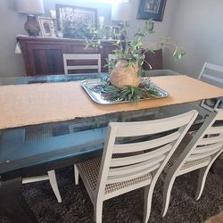 Dining table and six chairs