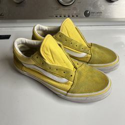 Kids Old Skool Yellow Vans Size 5