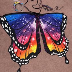 New butterfly wings cape costume Rennisance festival rave fairy outfit accessories