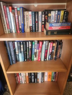 Massive Book Lot With Bookshelf