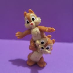 Disney Chip N Dale Rescue Ranger Chipmunk Figure 3” Stacked Piggyback Animal Toy.