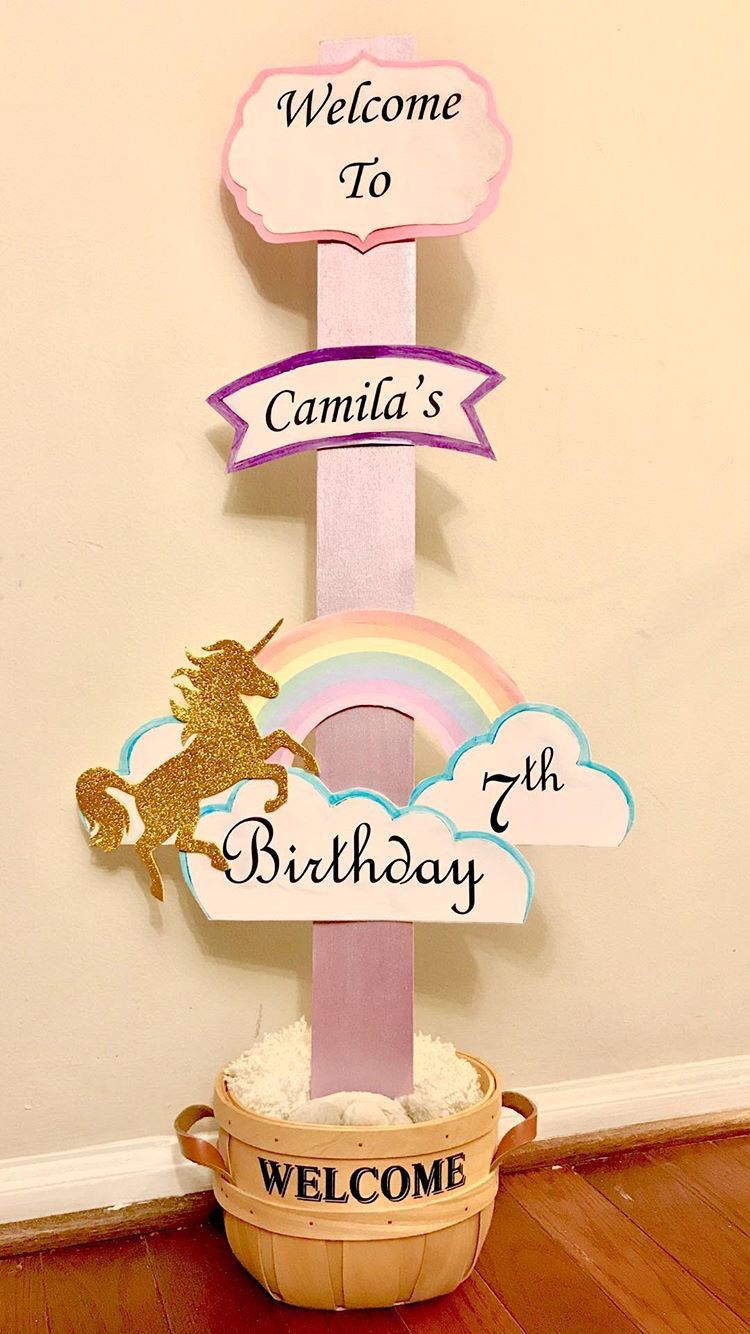 Unicorn birthday/baby shower sign