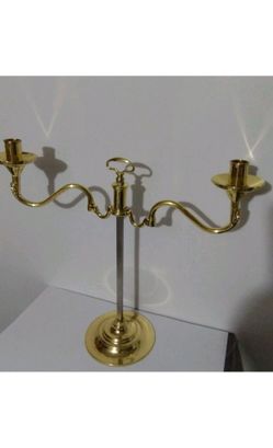 VTG BALDWIN BRASS 2 ADJUSTABLE ARMS CANDELABRA 17"×7"