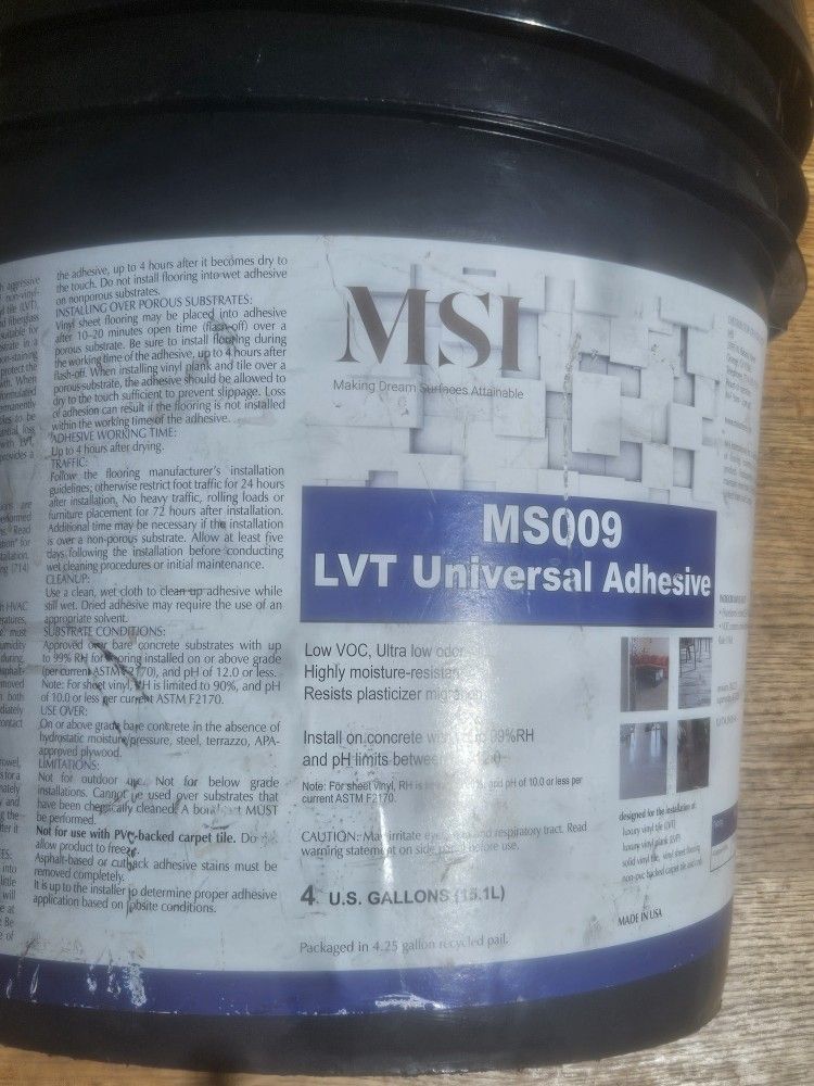 MS009 Luxury Vinyl Tile Universal Pressure Sensitive