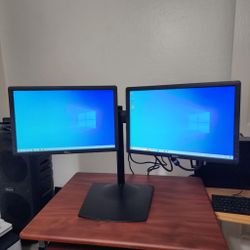 Dual Dell P1913b LED LCD Monitor- 19"  VGA and display port.  Nothing wrong