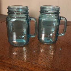 Blue Mason Jar Glasses For Drinking