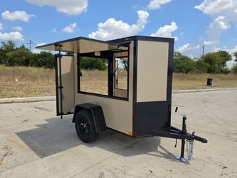 2027 New 4x6 SA Screwless Enclosed Farrier Trailer | Blackout | Spoiler Package | Barn Doors | 5'2 interior | .08 polycor | dexter axle | 1247 (TAN)