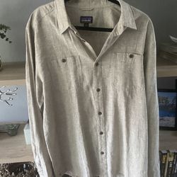 Patagonia Long Sleeve Migration Hemp Men’s Shirt. Size L