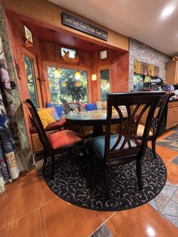 Black SOLID WOOD 5pc Table And Chair Set