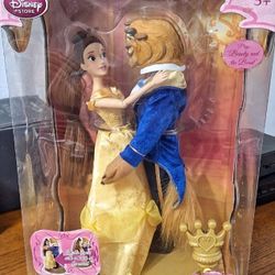 New!! Disney Store Beauty and the Beast Remote Control Dancing Doll Set