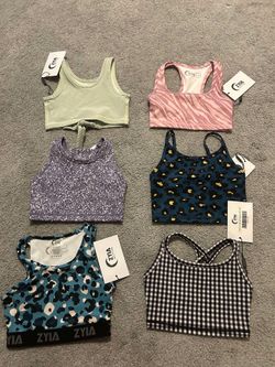 NWT lot of 6 girl’s bras sport yoga gymnastics workout bra size 3T