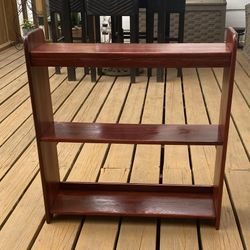 Wood 3 Shelf Bookshelf/Shelves Refinished In Mahogany Cherry Stain