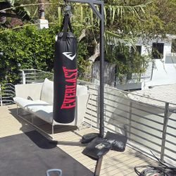 Everlast Heavy Bag + Stand, Chains And Sand Bags