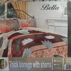 3 PC THICK BORREGO WITH SHAMS SIZE C-KING
