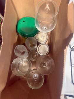 Wine glasses and glass cups