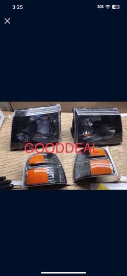 #6 2002 03 04 05 Ford Explorer Black Halogen Headlight Head Light