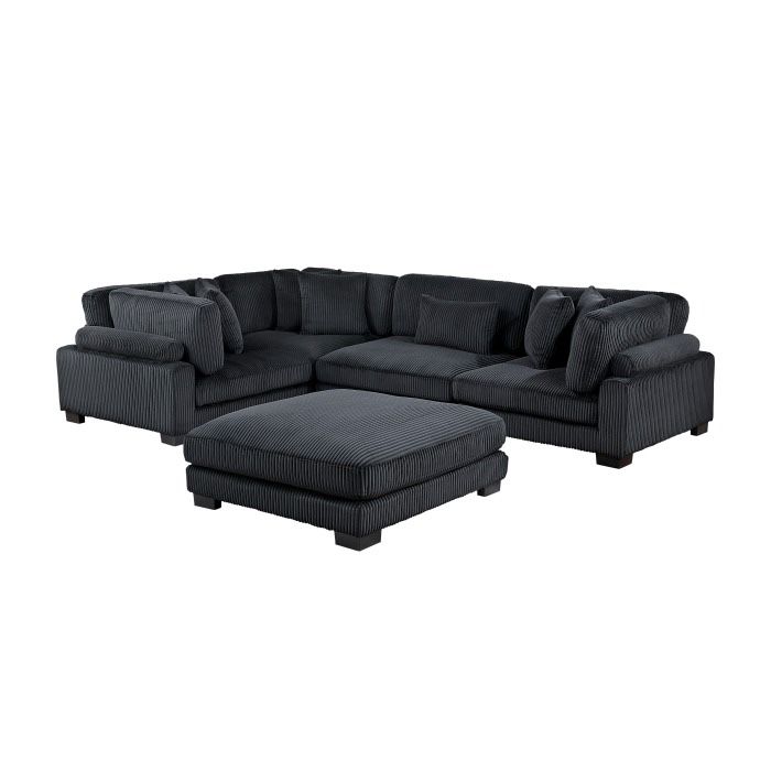 New Sectional Corduroy Black 