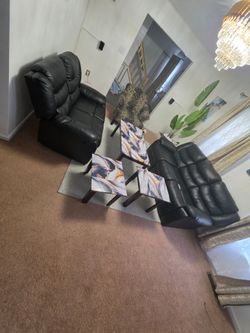 Leather living room set and coffee table set