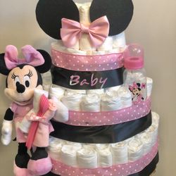 Minnie Mouse Diaper Cake