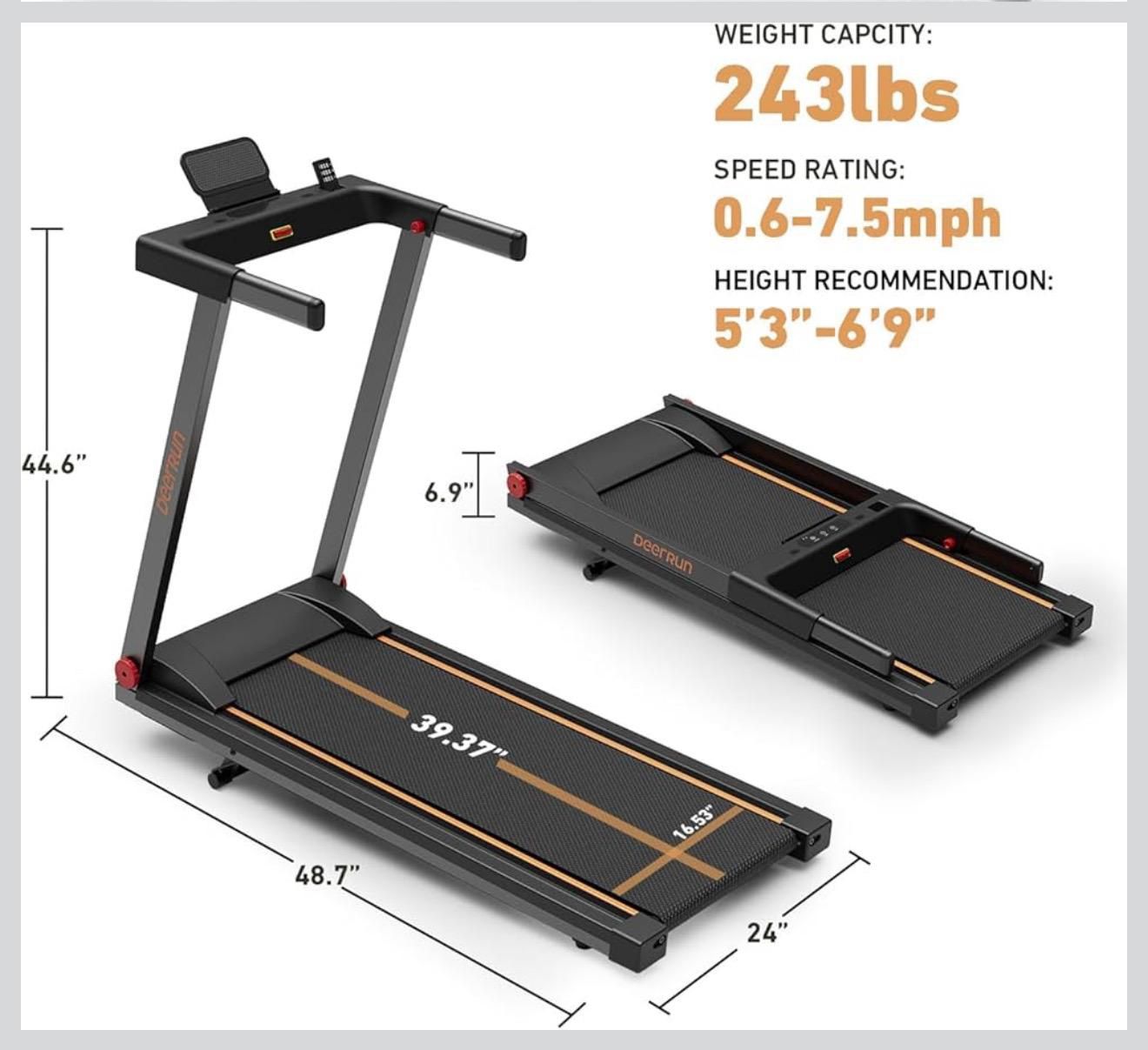 DeerRun Treadmills for Home with Incline and Handles, HP