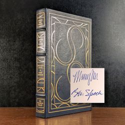 SIGNED First Edition Spock on Spock Franklin Library Leather Bound 1989 Mint