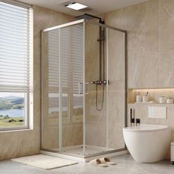 Corner Shower Door Enclosure 36" W x 36" D x 72" with 1/4" 6mm Glass Sliding Shower Doors, Nano Easy Clean Coating, Shower Stall for Walk in Shower Br
