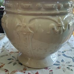 Cream Colored Flower Pot