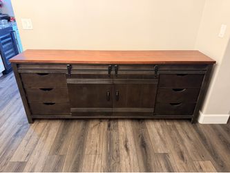 WHALEN Extra-Large Rustic Barn Door Console / Sideboard Cabinet