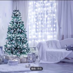 Home Christmas decorative lights, 594 LED string lights, 27 strings per set, size: 19.68 feet × 9.84 feet, suitable for indoor and outdoor use, with r