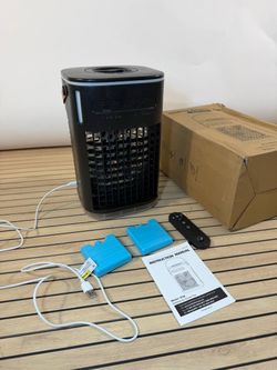 Portable 5IN1 Air Conditioner Fan 1200ml Tank 2 Spray Ports 7 Lights